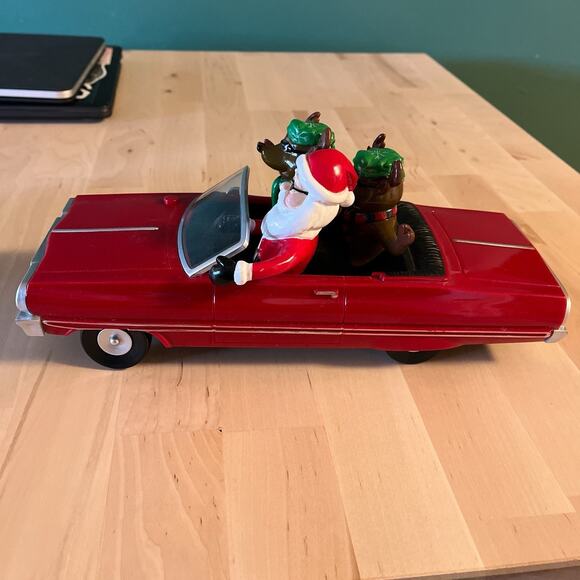 Gemmy Christmas Low Rider Red Impala Car Santa 2 Reindeer Animated Musical Works - Picture 8 of 10